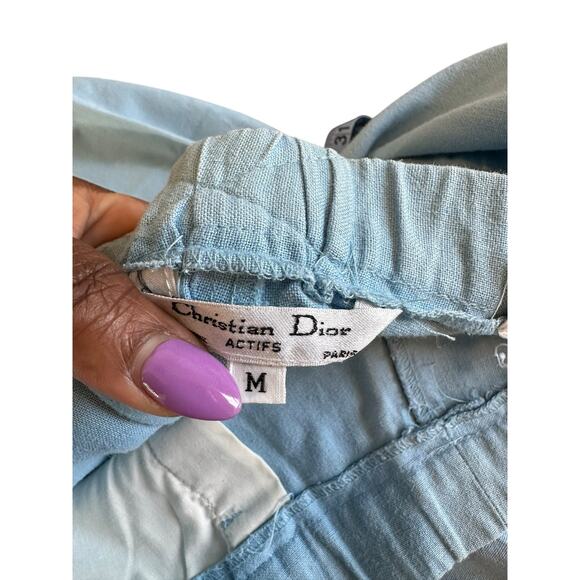 Christian Dior Actifs Pants Women's Blue Basic Casual Pull On Cropped Medium - Picture 2 of 11